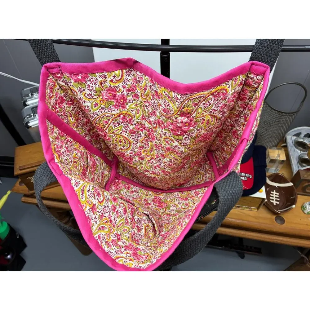 Handcrafted Quilted Tote Bag | Floral Patchwork Purse 10